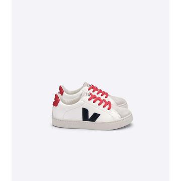 Kids' Veja ESPLAR LACES CHROMEFREE Shoes White/Black/Red | ZA 732OKI